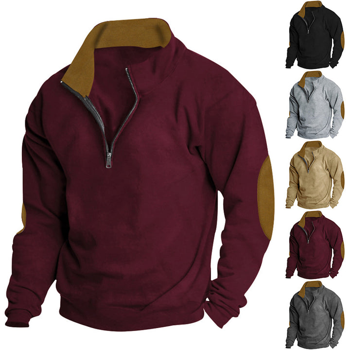 Men's sweater with high collar and zipper Lune London