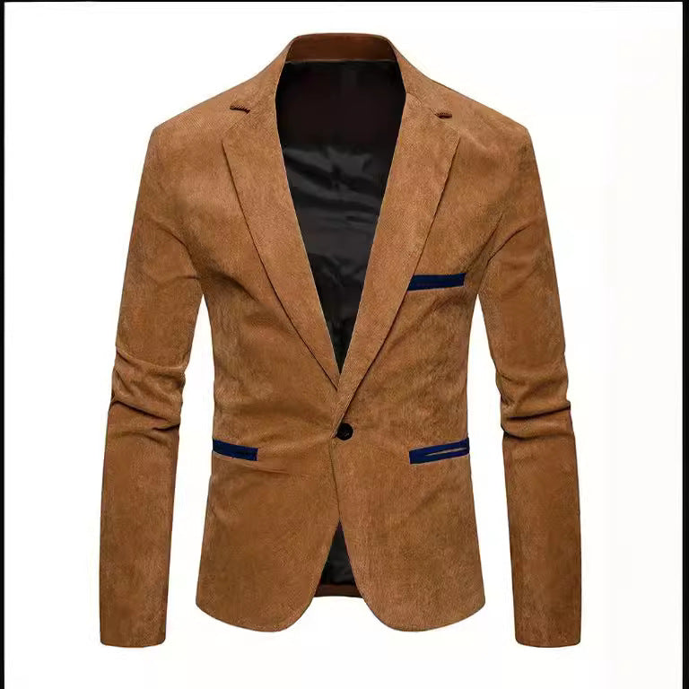 Suede blazer for men with textured surface Lune London