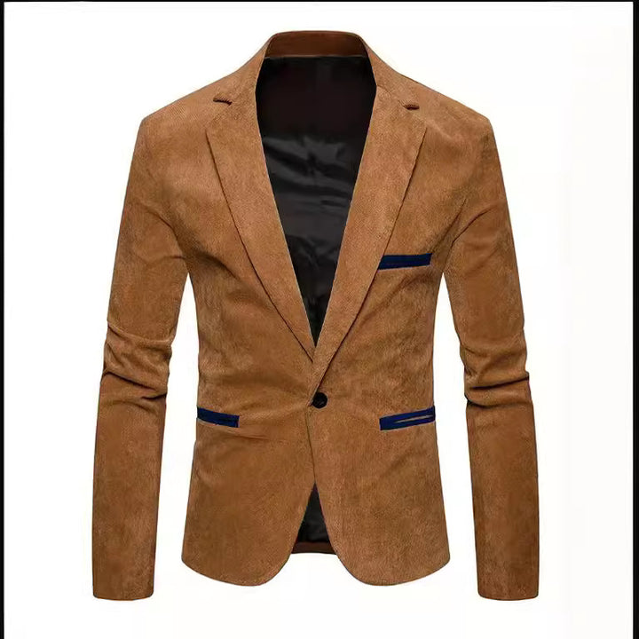 Suede blazer for men with textured surface Lune London