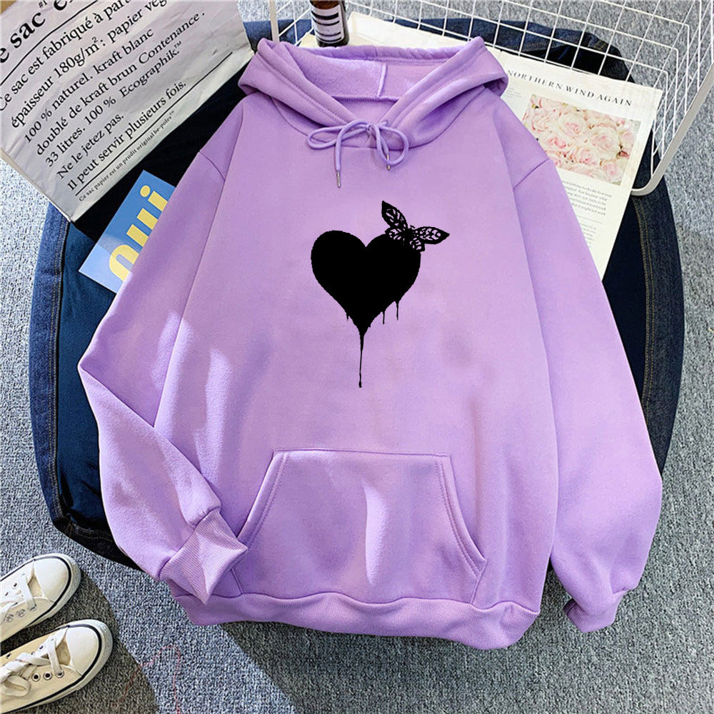 Women's Hoodie with Creative Heart Design Chic & Stil