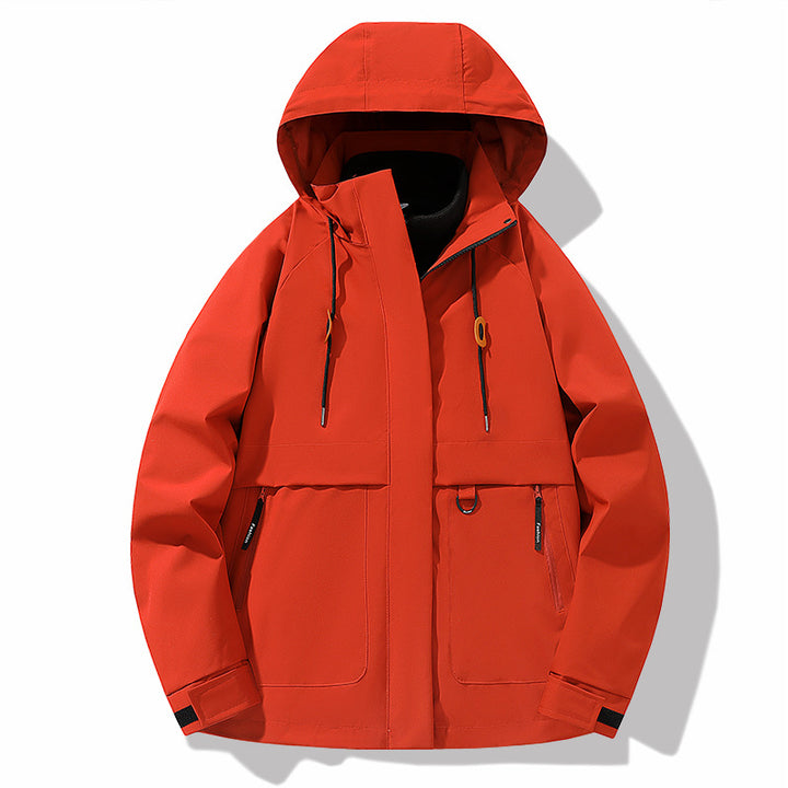 Functional jacket for men with adjustable hood and practical pockets Lune London