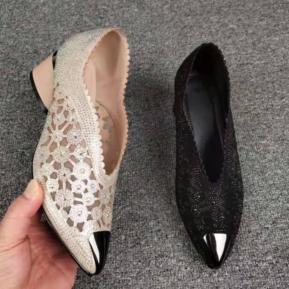 Ladies stiletto heels adorned with crystals Lune London
