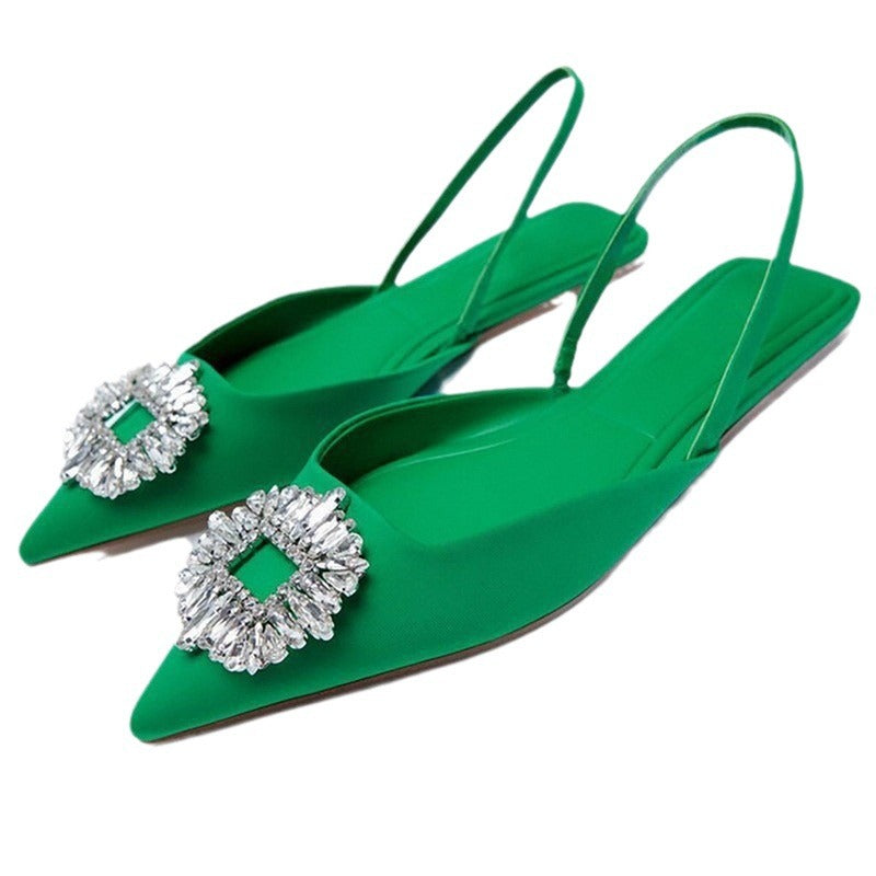 Women Slingback Shoes with Sparkling Jewelry Detail Chic und Stil