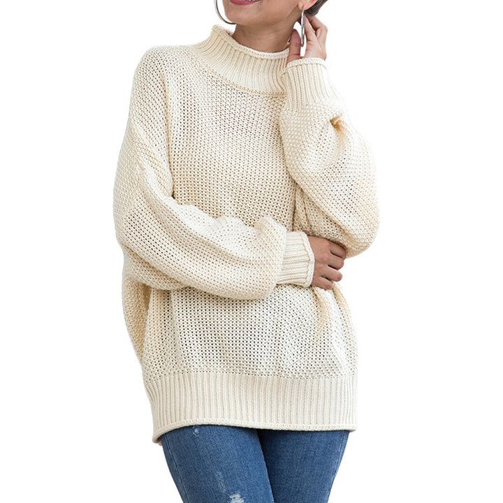 Chunky knit sweater for women with high collar and relaxed fit Lune London