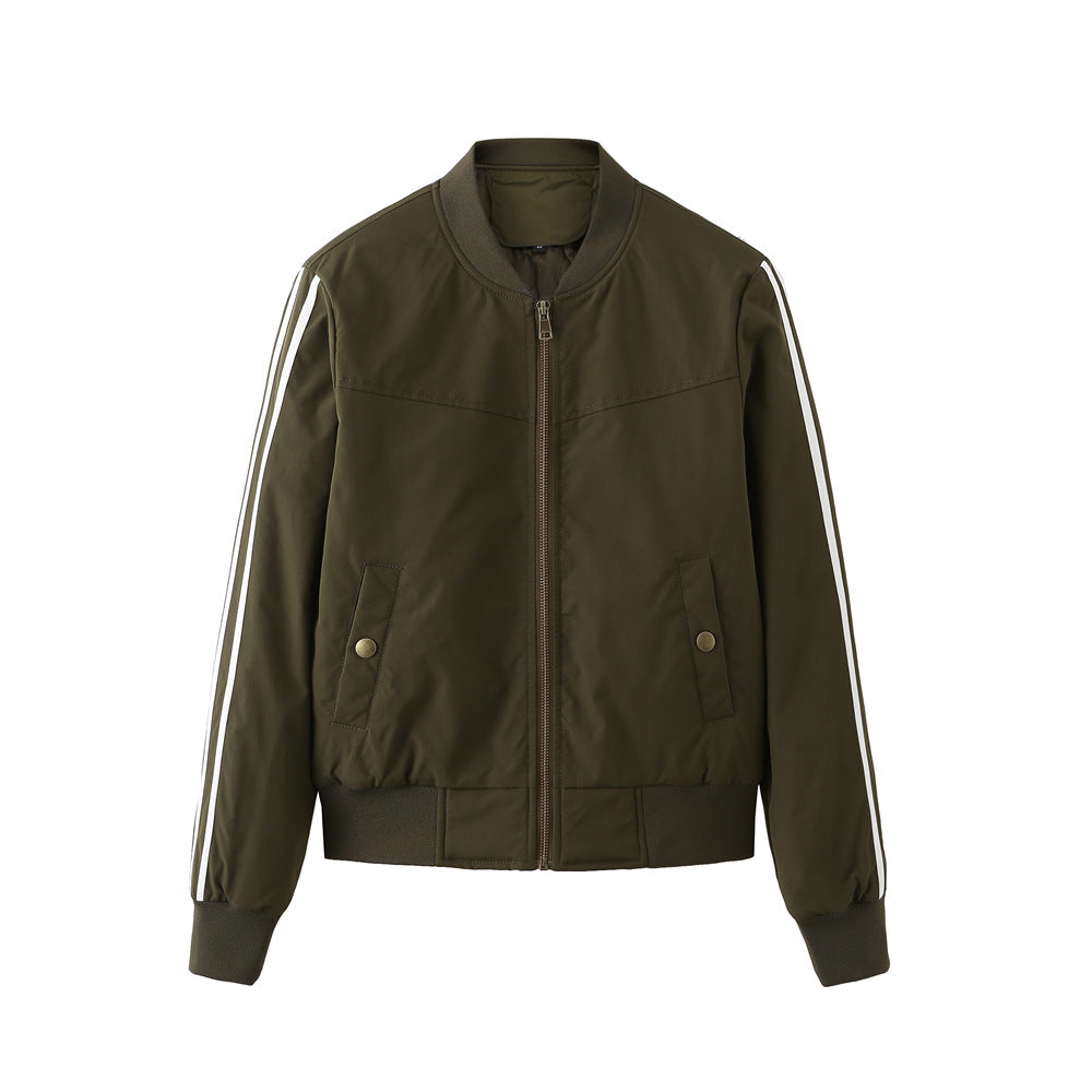 Sport bomber jacket for women with trendy side inserts and elastic edges Lune London