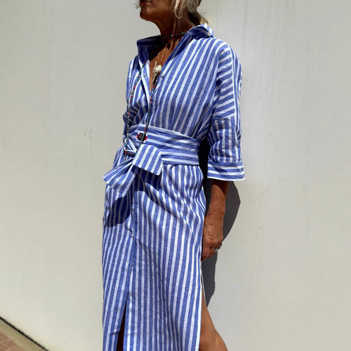 Shirt dress for women with a modern lacing design and side slits Lune London
