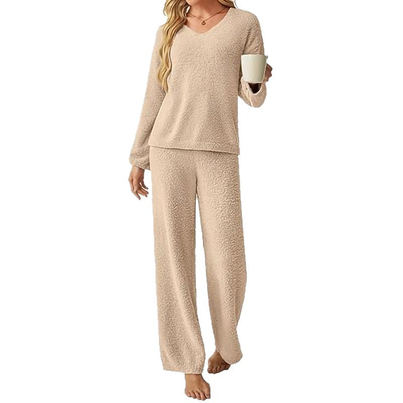 Ladies Casual V Neck Loungewear Set Lune London