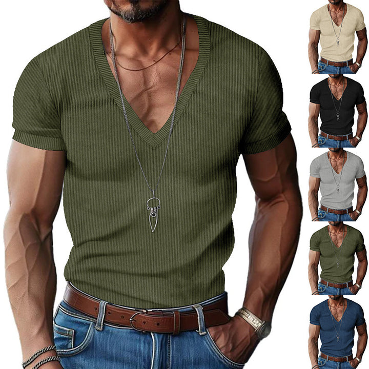 Men's short sleeve V-neck T-shirt Lune London