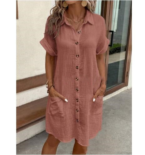 Shirt dress for women with practical pockets and elegant button design Lune London