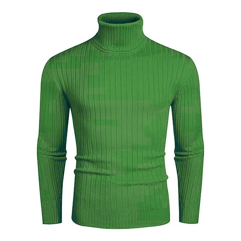Elegant men's ribbed fine knit turtleneck sweater Lune London