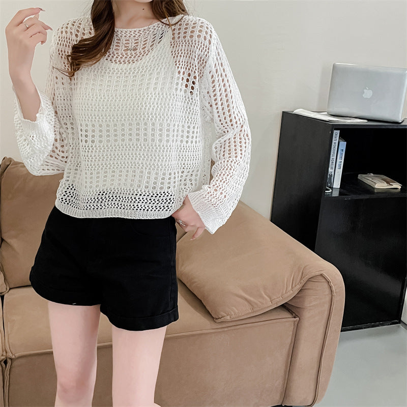 Ladies Chunky Knit Open Stitch Sweater Lune London