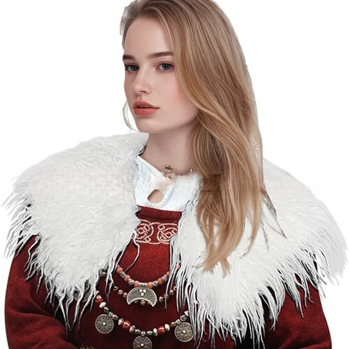 Ladies elegant faux fur collar with artistic embellishments Lune London
