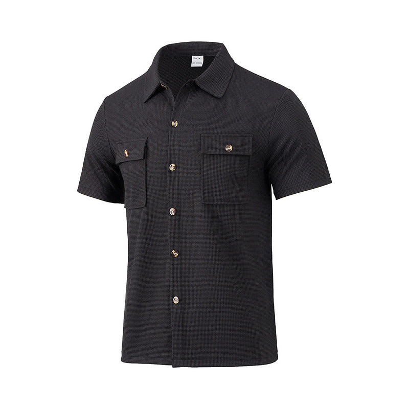 Short sleeve utility shirt for men with practical chest pockets Lune London