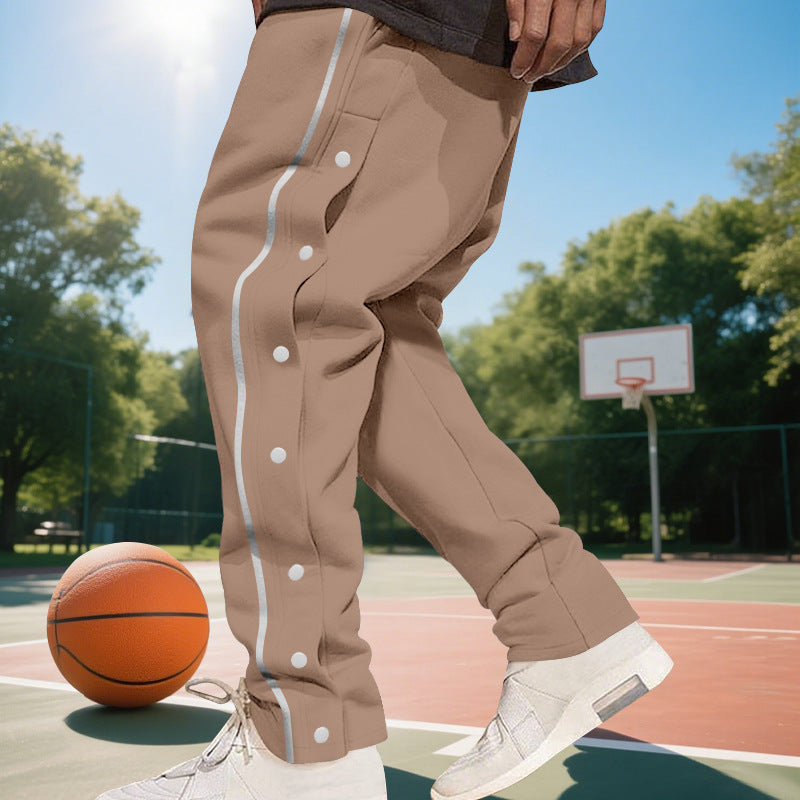 Men's sporty jogger pants with side snap buttons and elastic waist Lune London