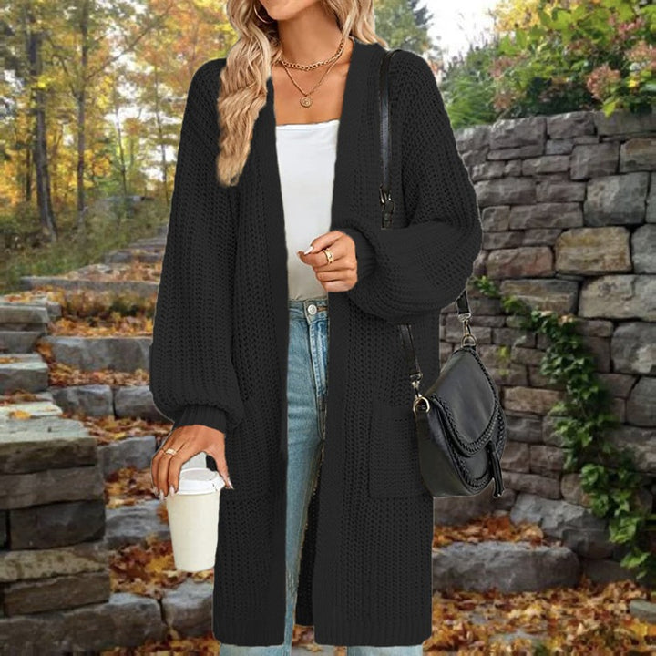 Fashionable Knit Jacket for Women with Wide Sleeves and Practical Pockets Lune London