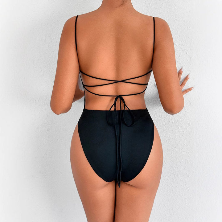 Women's bodysuit with deep neckline and narrow straps Lune London