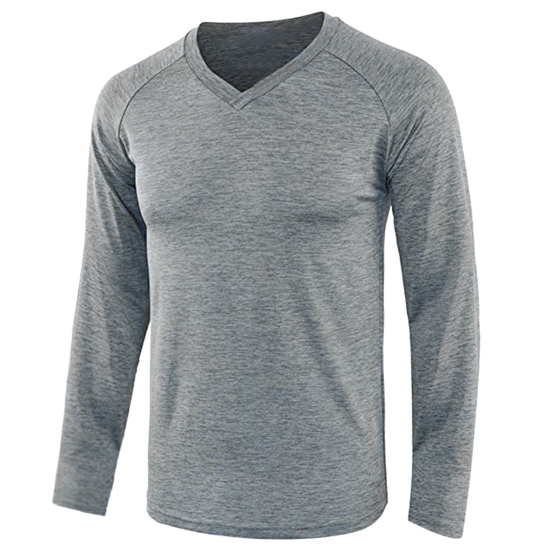 Long sleeve men's shirt with V-neck and breathable fabric technology Chic and Style