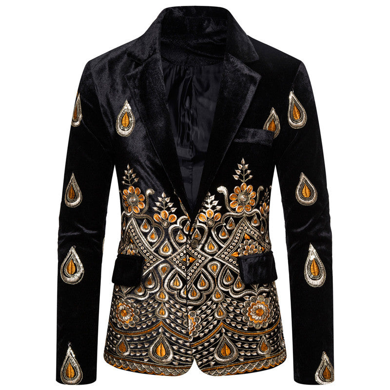 Elegant velvet jacket for men with elaborate decorations Lune London