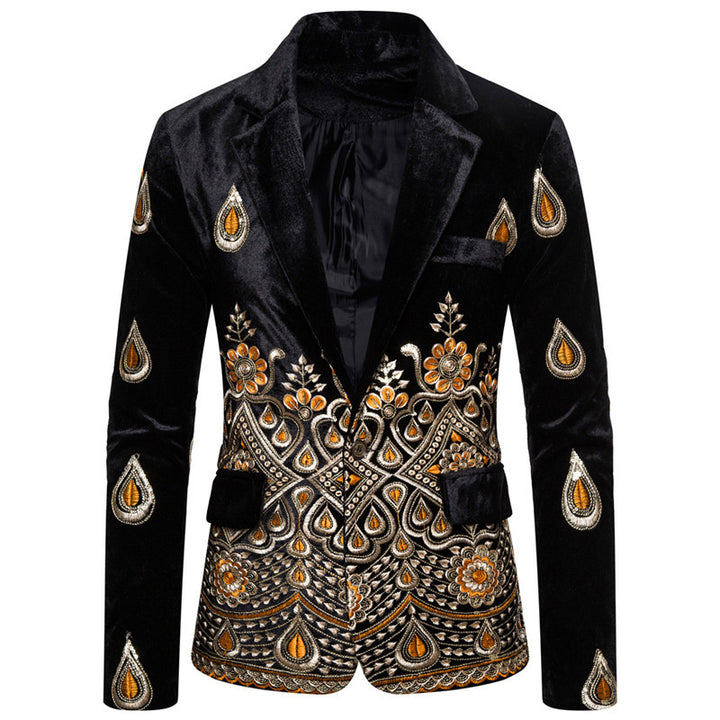 Elegant velvet jacket for men with elaborate decorations Lune London
