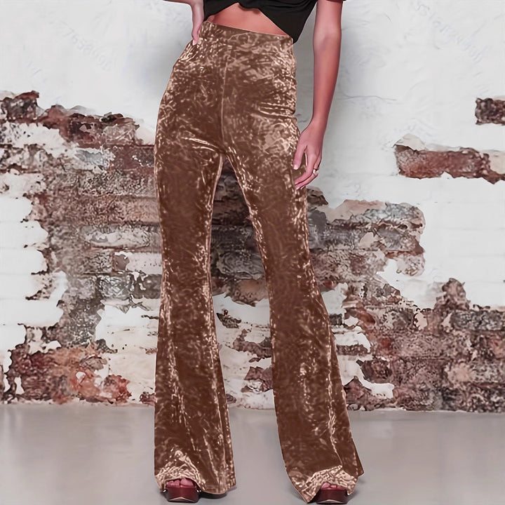 Women's flared trousers in luxurious velvet with high waist Lune London