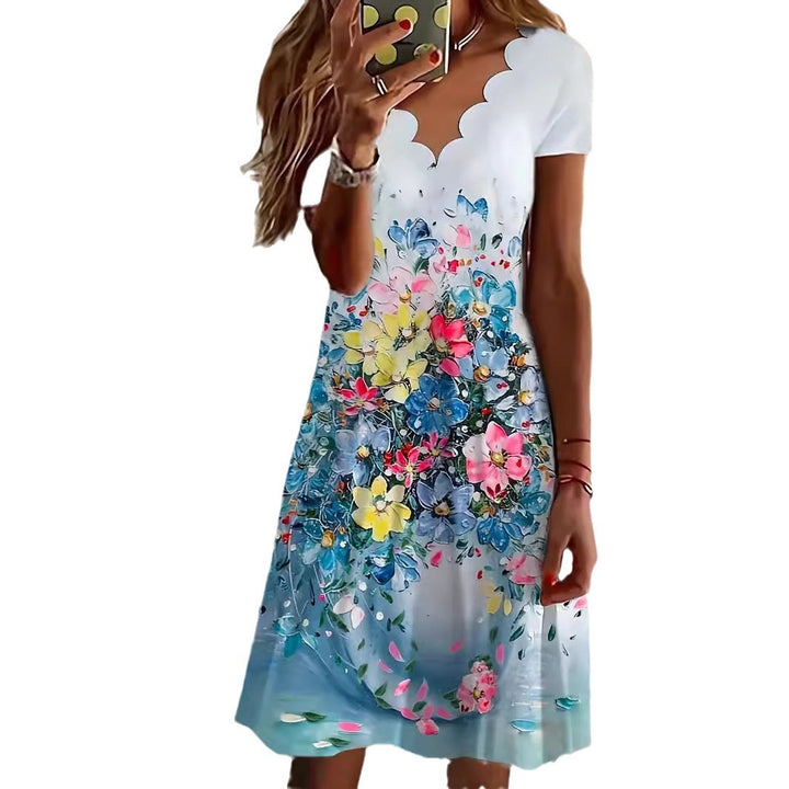 Lune London Floral Midi Dress with Ruffles for Women