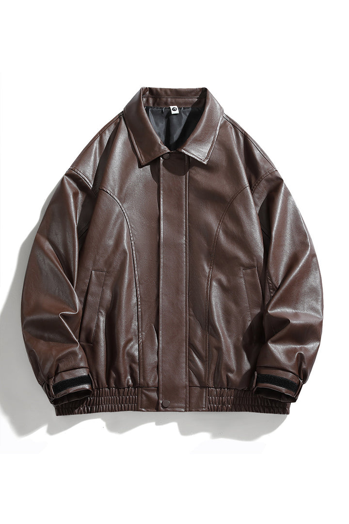 Casual faux leather jacket for men with elastic waist Lune London