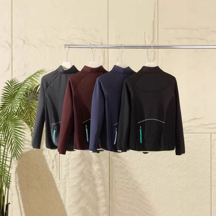 Top long à manches longues sportif pour femmes avec éléments de fermeture éclair pratiques Chic & Stil