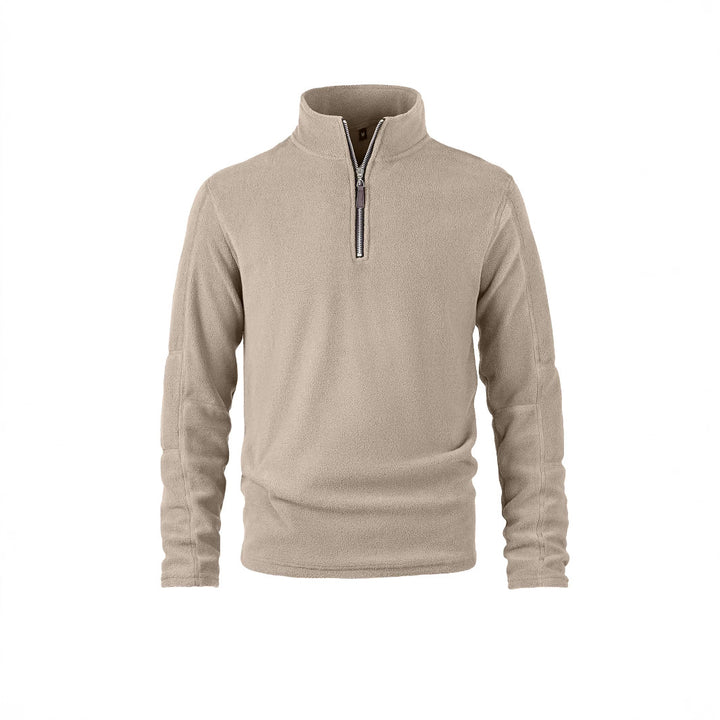 Fleece pullover for men with a high collar and practical zip details Lune London
