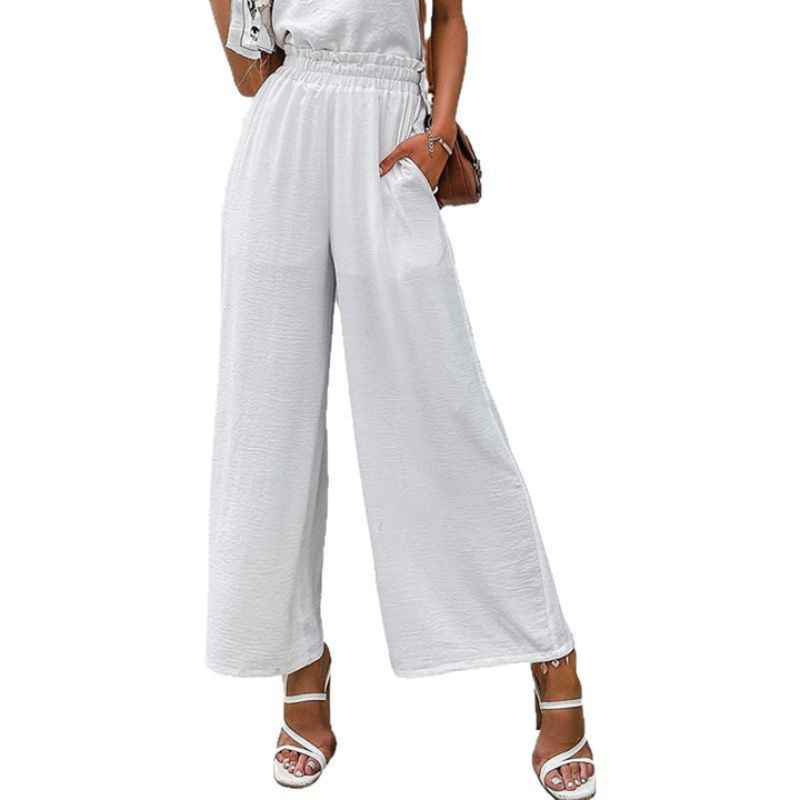 Wide-leg pants with elastic waistband for women Chic und Stil