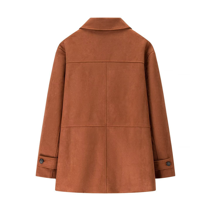 Veste en suède pour femmes avec poches pratiques et coupe classique Chic & Stil