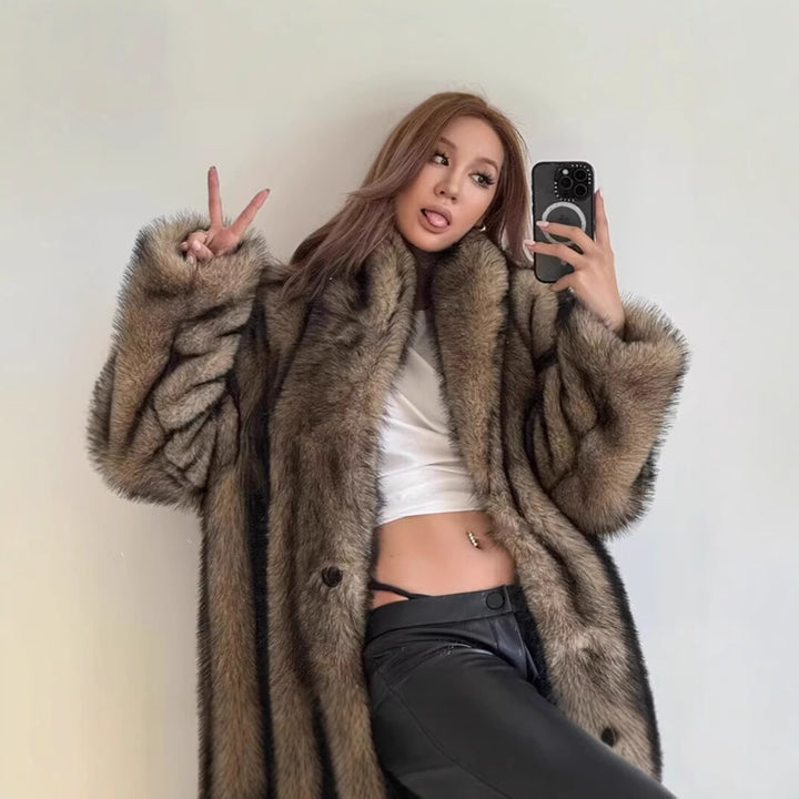 Oversized faux fur coat for women Lune London