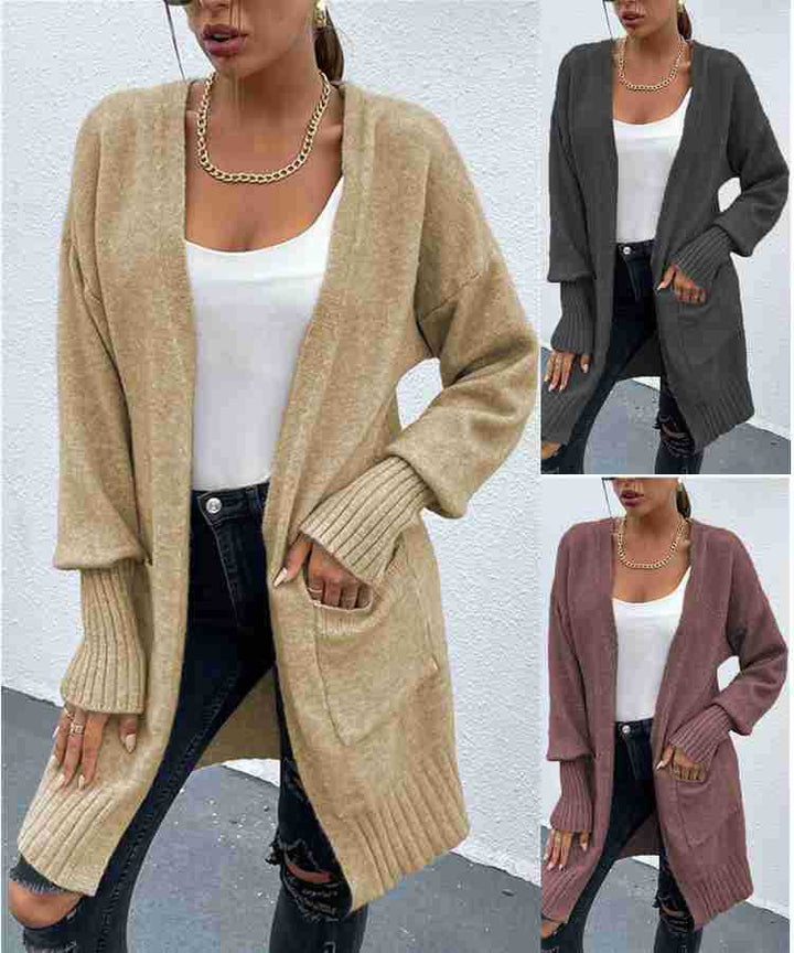 Knitted jacket for women with deep pockets and relaxed oversized fit Lune London