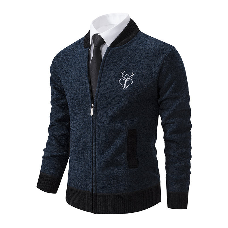 Sporty knit jacket for men with zipper and chic and stylish detail
