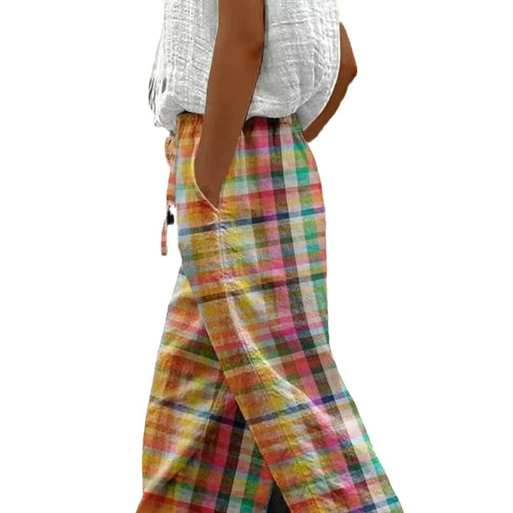Pantalons d'été à carreaux pour femmes Chic & Stil