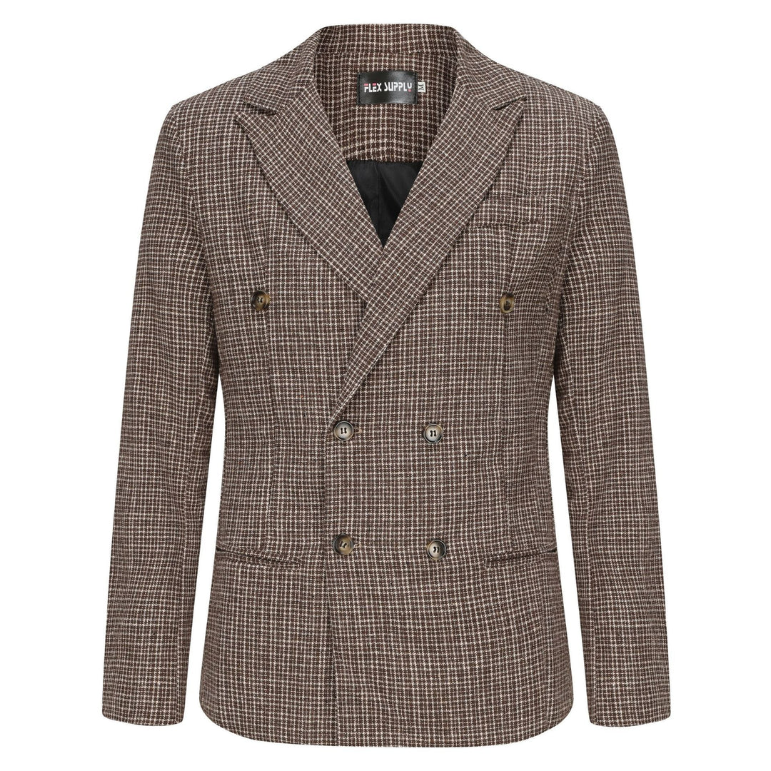 Elegant men's blazer with double-breasted modern tartan Lune London