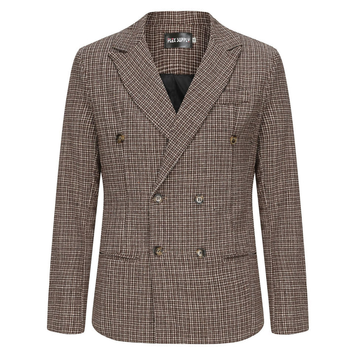 Elegant men's blazer with double-breasted modern tartan Lune London