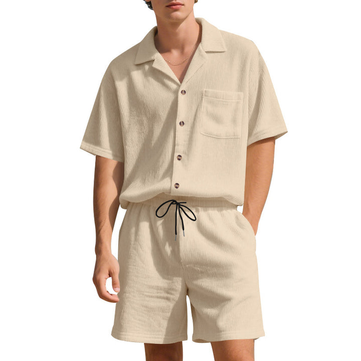 Casual men's set with cropped top and elastic shorts Lune London
