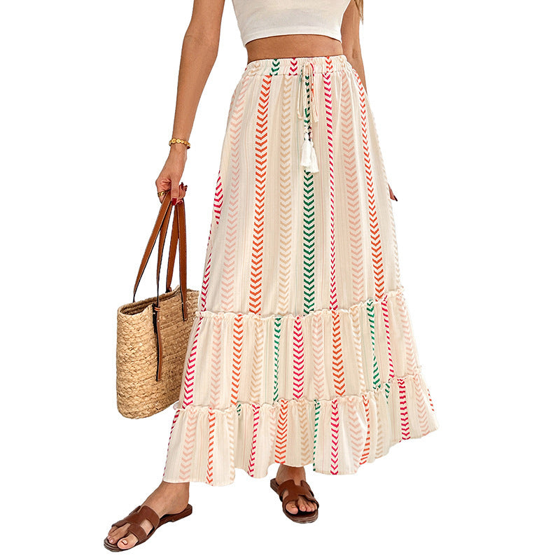 Level skirt for women with cheerful ethnic print Lune London