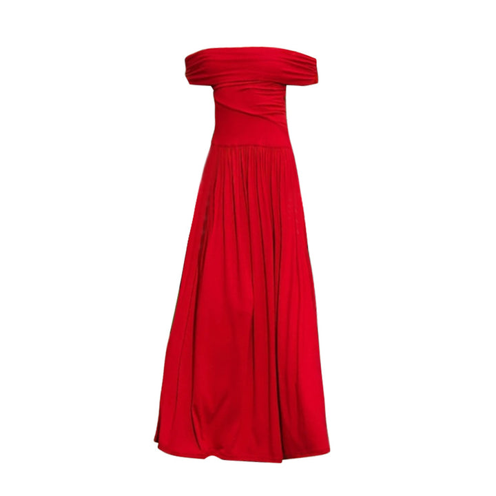 Robe maxi femme avec design épaules dénudées et effet élégant drapé Chic & Stil