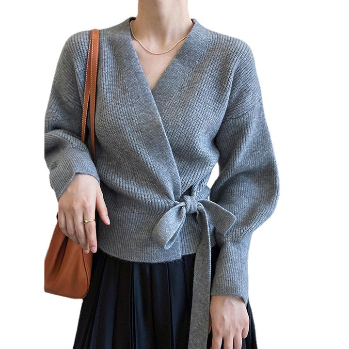 Pull ample pour femmes avec manches larges et ceinture à la taille Chic & Stil