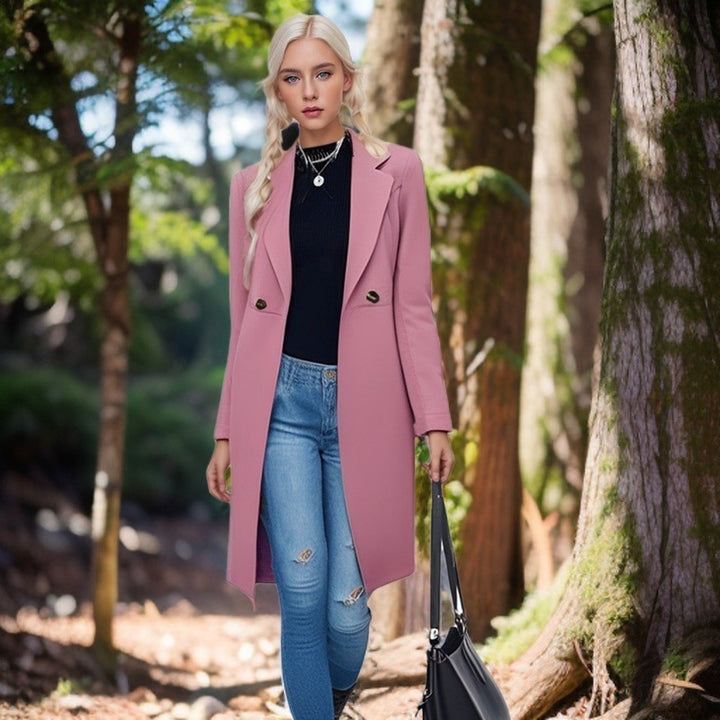 Ladies classic long coat with double buttons Lune London