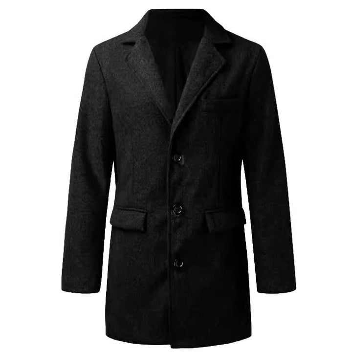 Men's Elegant Winter Coat with Classic Lapels Lune London
