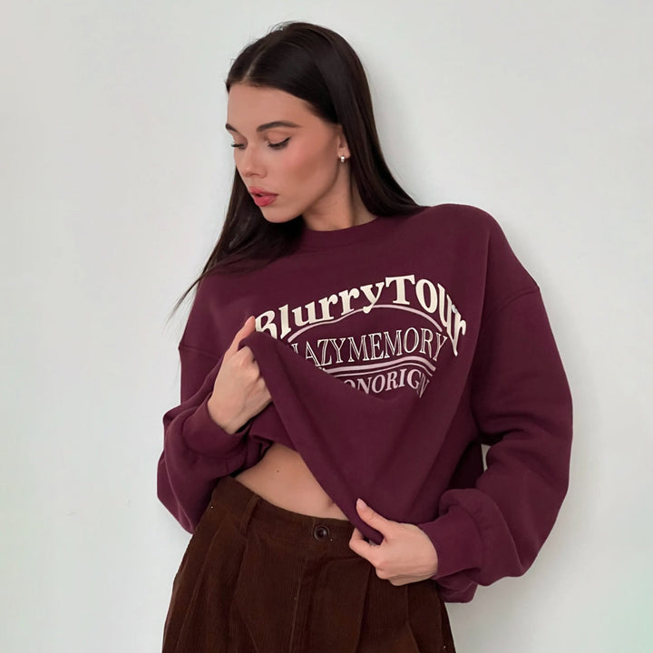 Ladies' sweatshirt with elegant logo and casual cut Lune London
