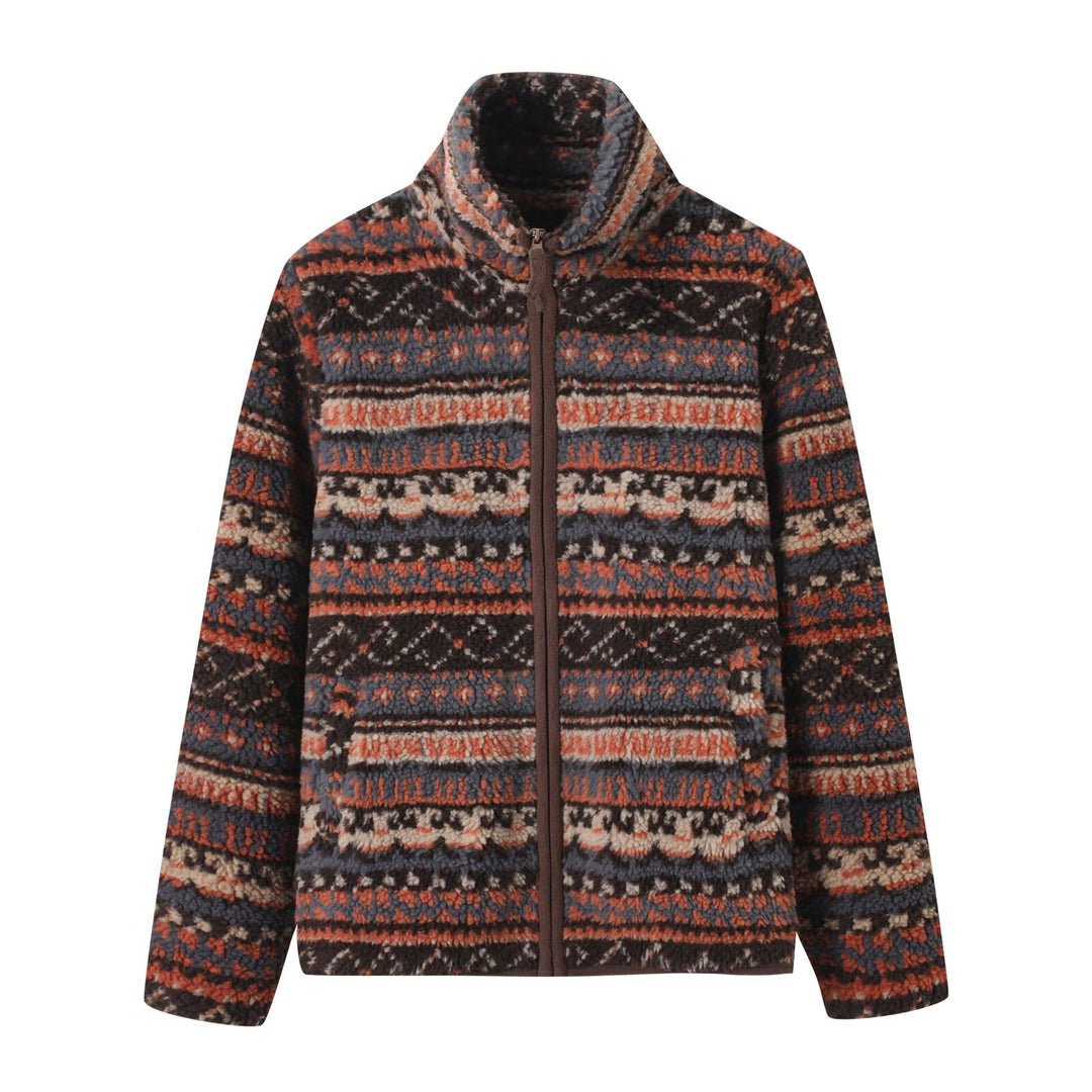 Veste en polaire pour femmes avec col haut et motif tendance Chic & Stil