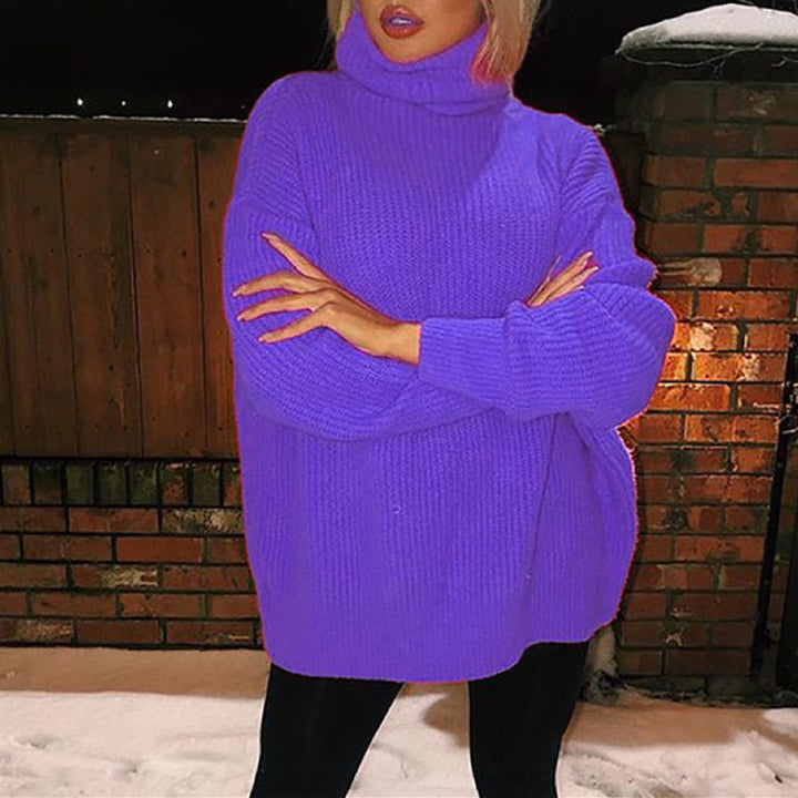 Oversized chunky knit turtleneck sweater for women Lune London
