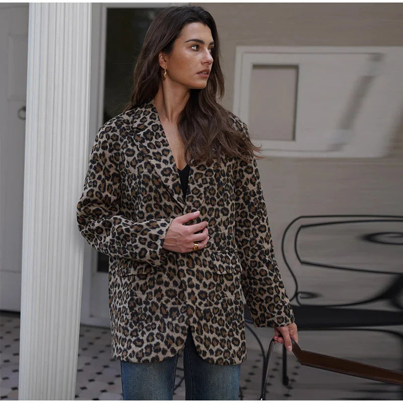 Lune London leopard print elegant jacket for women