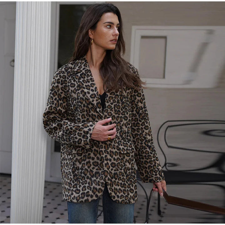 Lune London leopard print elegant jacket for women