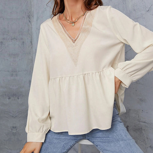 Blouse femme avec manches enrichies et dentelle Chic & Stil