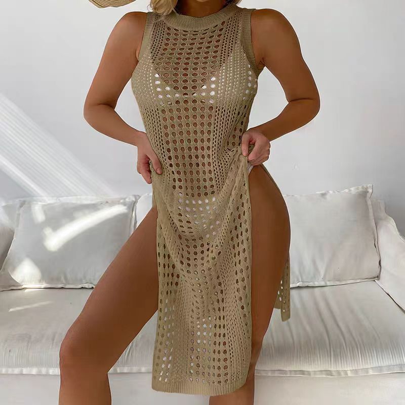Elegant open knit maxi dress for women Lune London