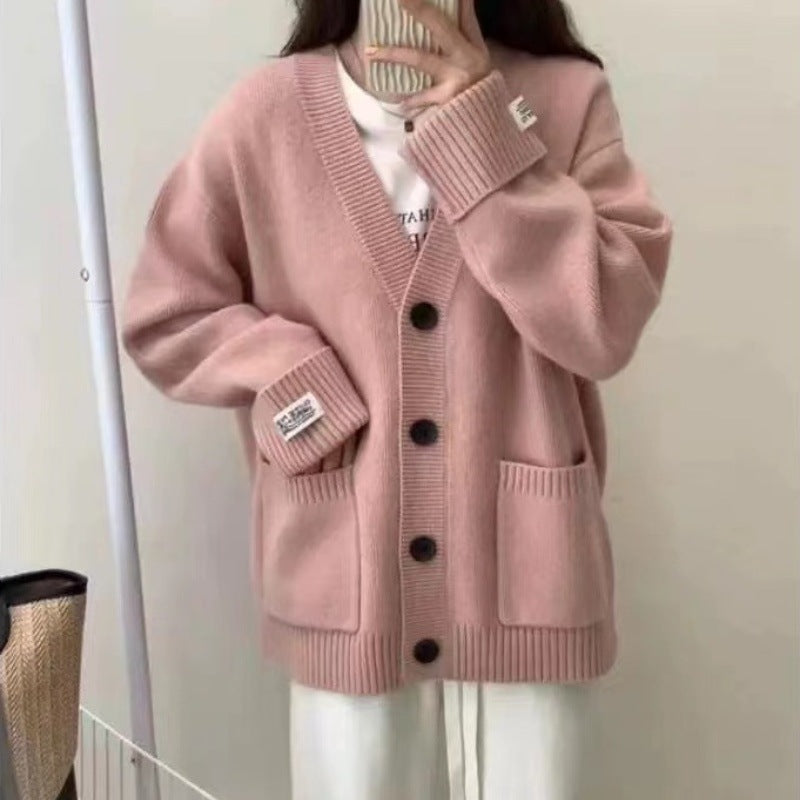 Cardigan Femme Confortable avec Décolleté en V Profond et Grandes Poches Chic & Stil